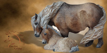 Bubble N Squeak -a limited edition resin horse by DeeAnn Kjelshus