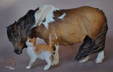 Bubble N Squeak a Pony mare and foal sculpture by DeeAnn Kjelshus