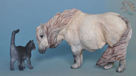 Bubble N Squeak a Pony mare and foal AP #5 sculpture by DeeAnn Kjelshus