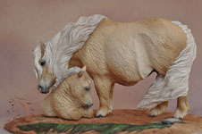 Bubble N Squeak a Pony mare and foal AP #7 painted and sculpted by DeeAnn Kjelshus