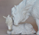 Bubble N Squeak a Pony mare and foal sculpture by DeeAnn Kjelshus