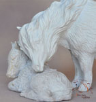 Bubble N Squeak a Pony mare and foal sculpture by DeeAnn Kjelshus