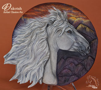 Dakotah #11 in grey sculpted and painted by DeeAnn Kjelshus