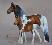 Pinto Draft Mare and Foal Customized by DeeAnn Kjelshus 2015