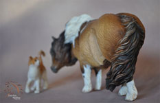 Bubble N Squeak a Pony mare and foal sculpture by DeeAnn Kjelshus
