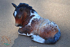 Bubble N Squeak a Pony mare and foal AP #5 sculpture by DeeAnn Kjelshus